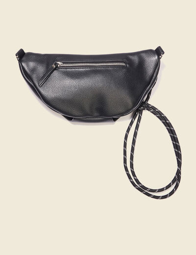 Sac banane simili cuir noir femme
