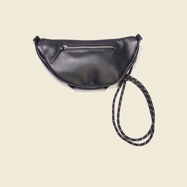 Sac banane simili cuir noir femme