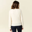 Gilet manches longues creme femme
