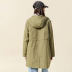 Parka longue à capuche vert kaki femme