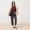 Jeans barrel taille haute 7/8&egrave;me denim gris femme