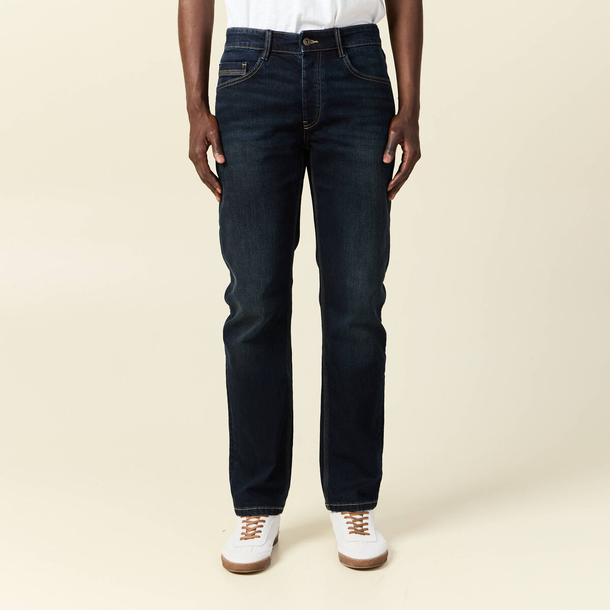 Jeans regular éco-responsable denim brut homme