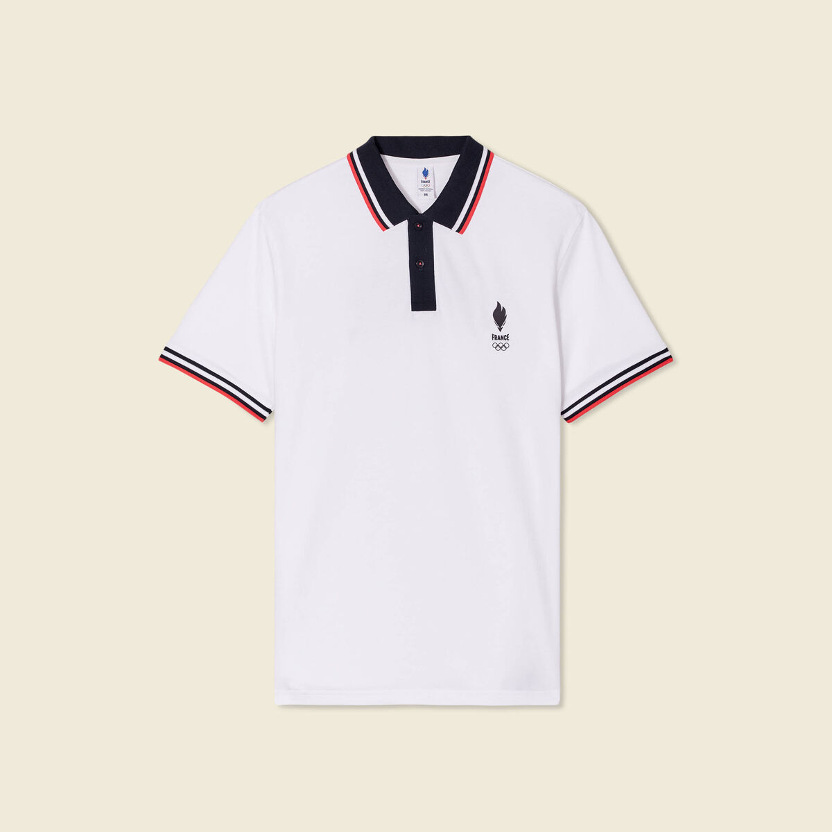Polo manches courtes blanc homme