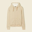 Sweat manches longues zipp&eacute; beige homme