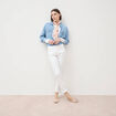 Jeans girlfriend taille haute denim blanc femme