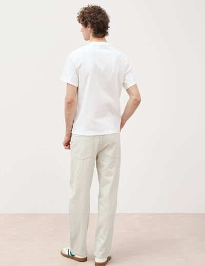 T-shirt en coton manches courtes blanc homme