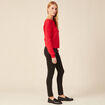 Pull manches longues rose framboise femme