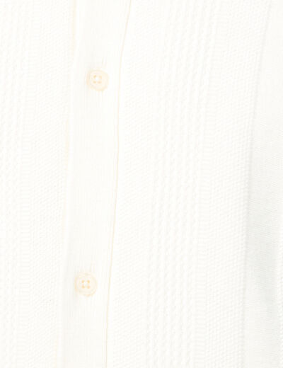 Chemise manches courtes tricot ecru homme