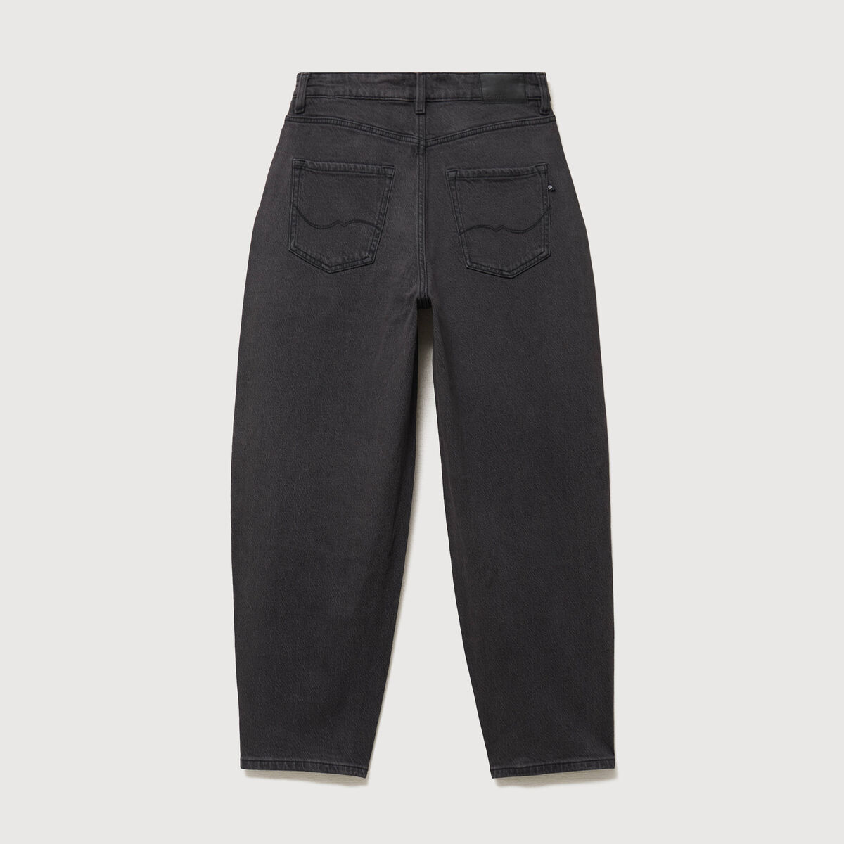 Jeans barrel taille haute 7/8&egrave;me denim gris femme