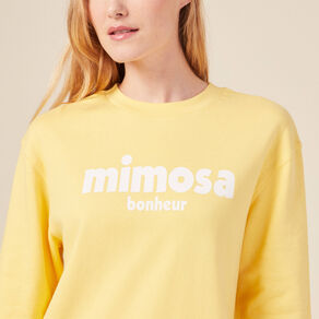 sweat eco responsable jaune fluo femme Sweat éco-responsable jaune fluo femme