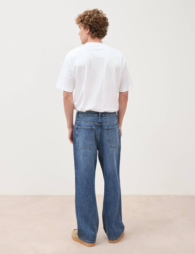 Jeans loose longueur 32 en coton denim stone homme
