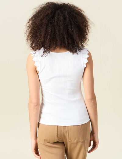Débardeur bretelles larges blanc femme