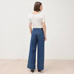 Jeans loose taille haute en coton denim used femme
