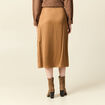 Jupe midi droite satin marron clair femme