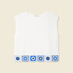 T-shirt sans manches blanc femme