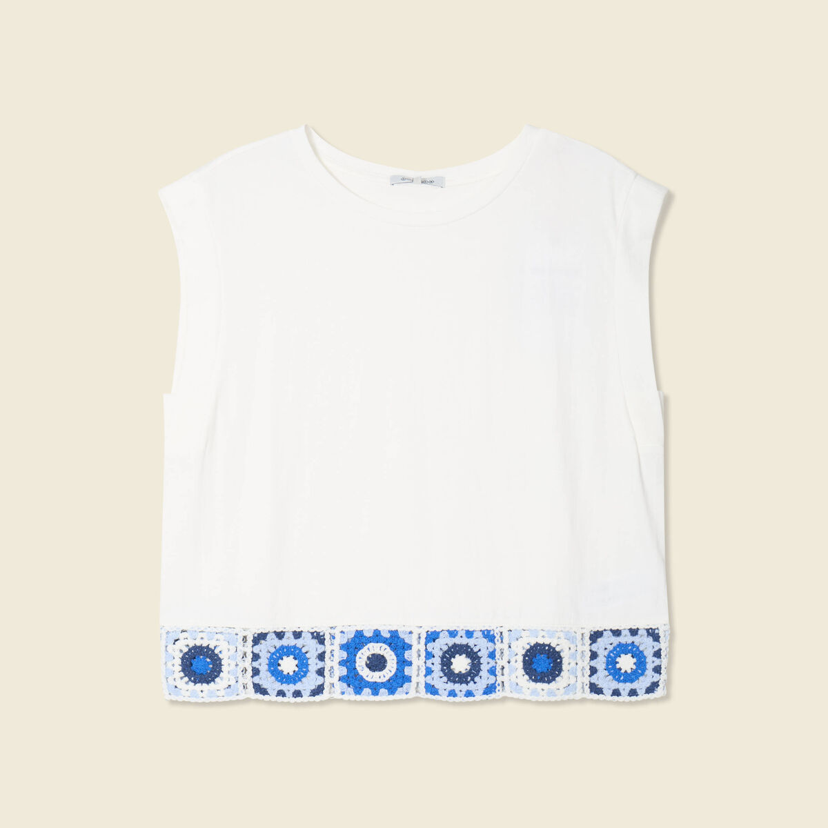 T-shirt sans manches blanc femme