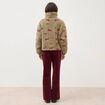 Blouson oversize sherpa col montant vert femme