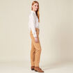 Pantalon chino velours côtelé marron clair femme