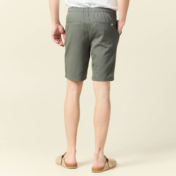 Short droit avec cordon vert kaki homme