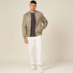 Bomber court manches longues doubl&eacute; taupe homme