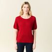 Pull manches courtes rose framboise femme