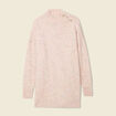 Pull long oversize orange foncé femme
