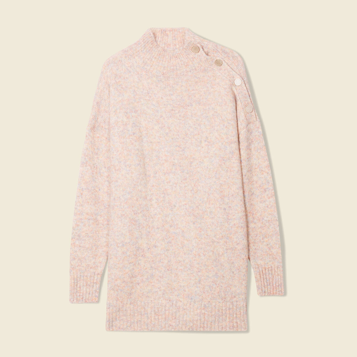 Pull long oversize orange foncé femme