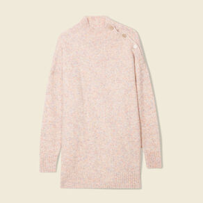 Pull long oversize orange foncé femme