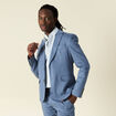 Veste blazer cintr&eacute; bleu fonc&eacute; homme