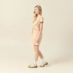 Robe droite ceinturée jaune femme