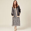 Robe longue évasée manches 3/4 noir femme