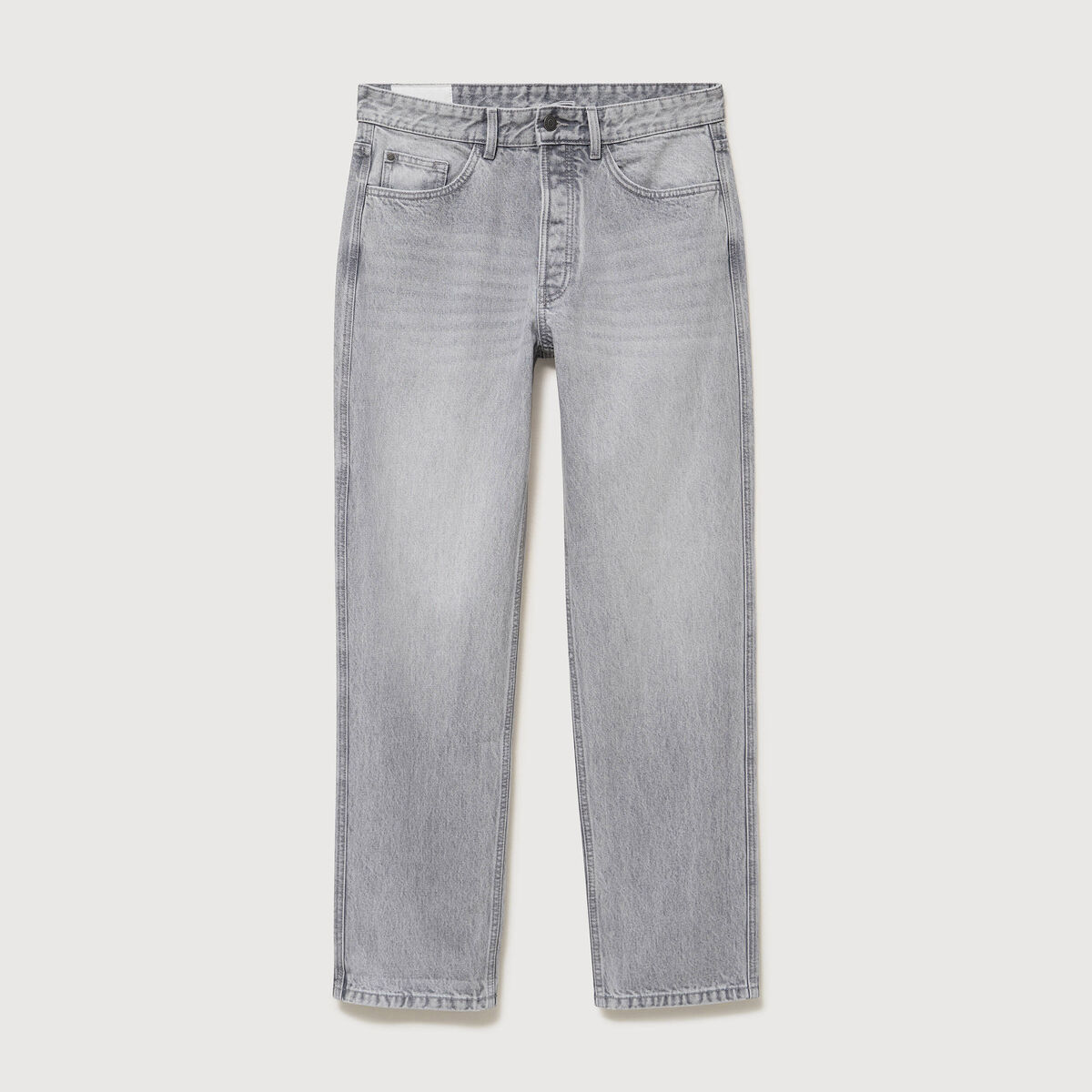 Jeans large longueur 34 en coton denim snow gris homme