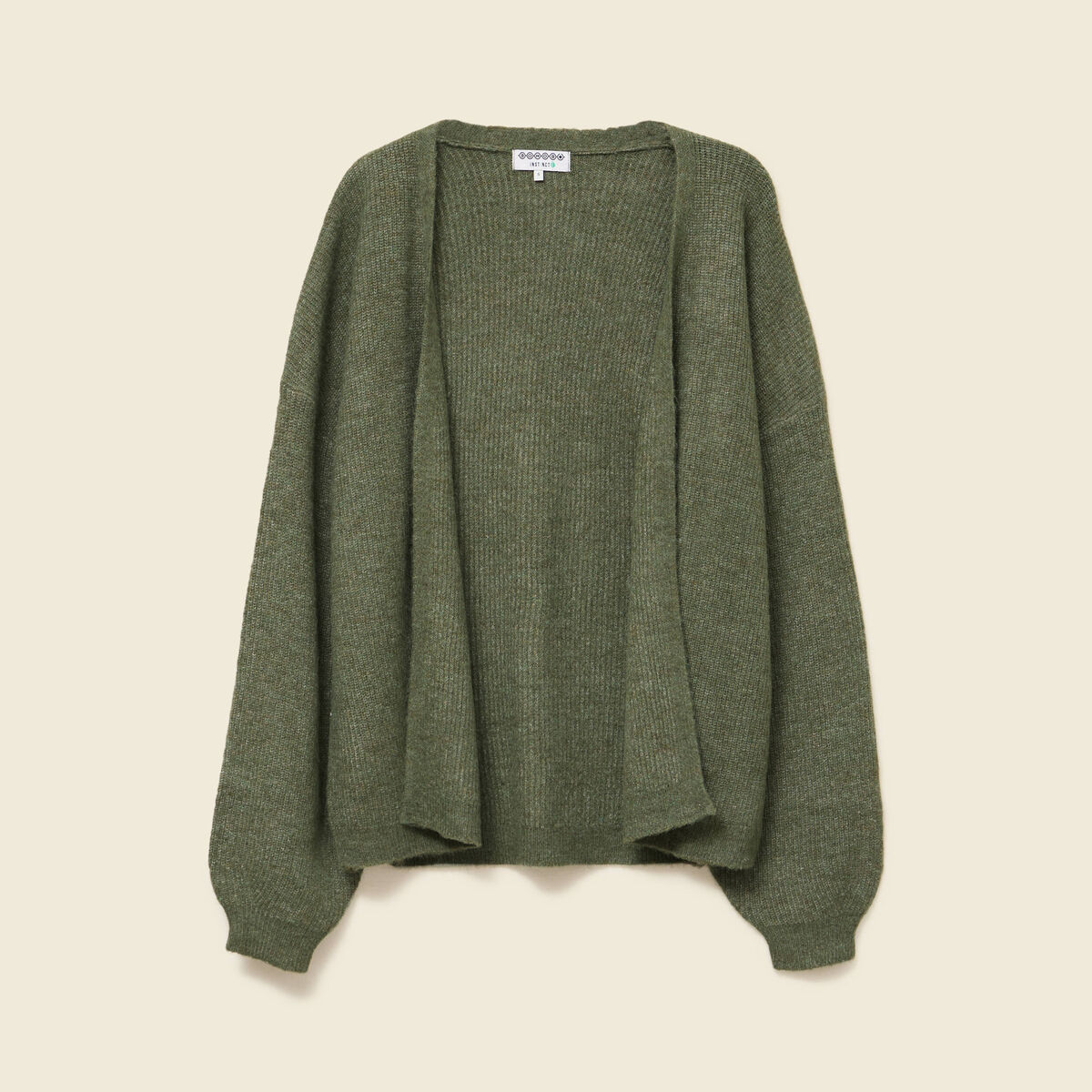 Gilet manches longues vert kaki femme