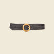 Ceinture tress&eacute;e perfor&eacute;e noir femme