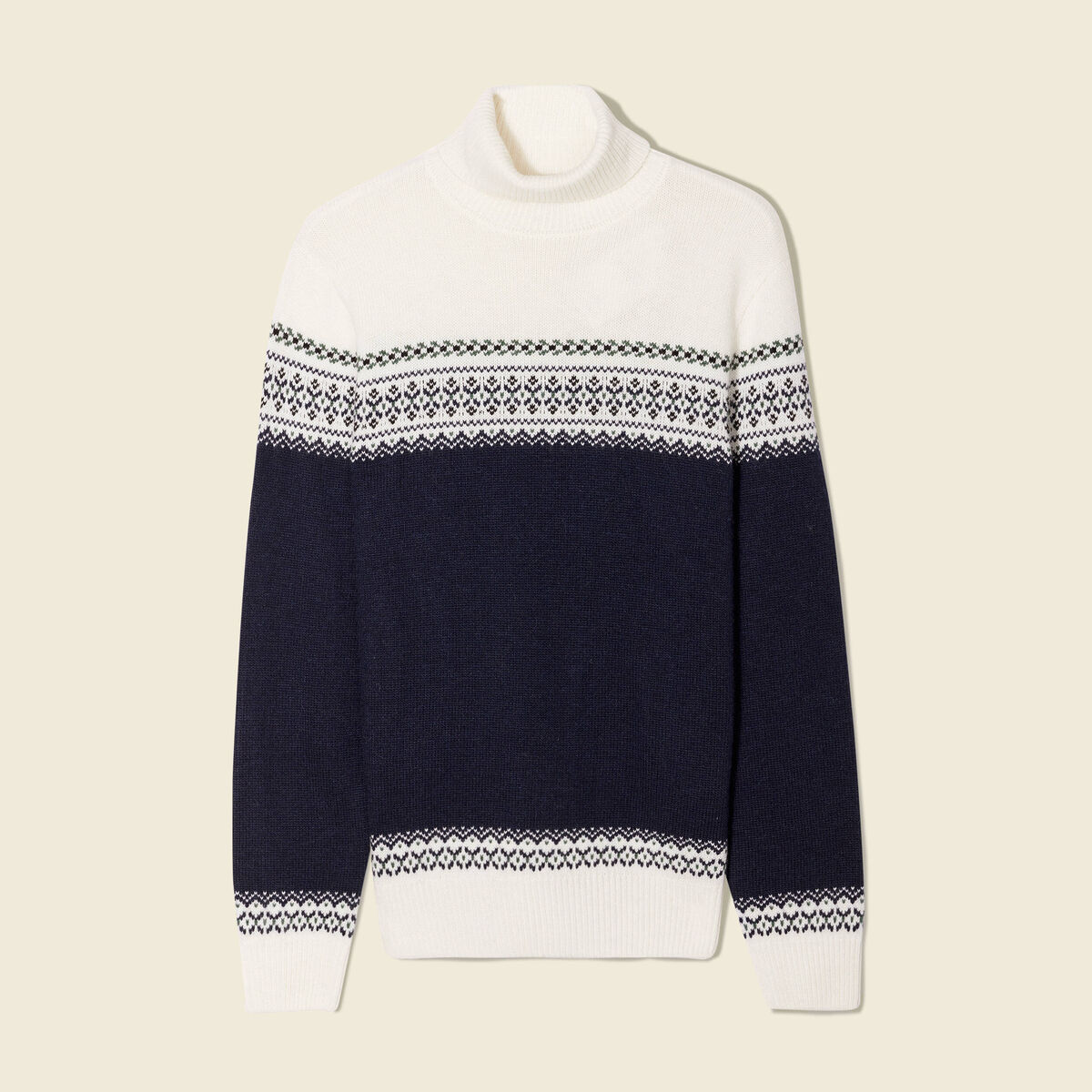Pull manches longues vert kaki homme