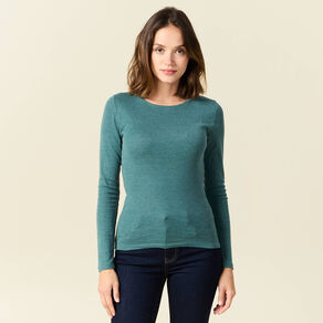 t shirt femme maille unie instinct vert canard femme T-shirt femme maille unie Instinct vert canard femme