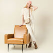 Polo en maille creme femme