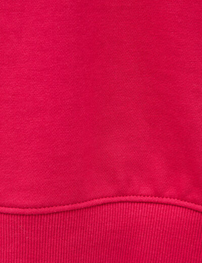 Sweat droit col rond manches longues rouge clair femme