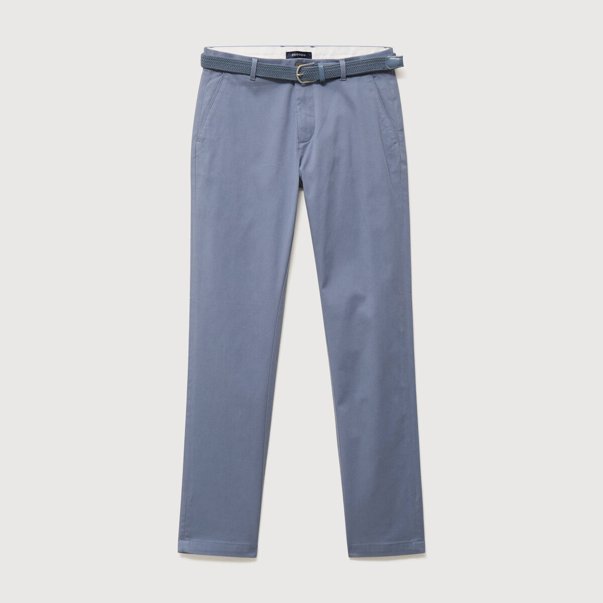 Pantalon straight longueur 32 ceinture bleu gris homme