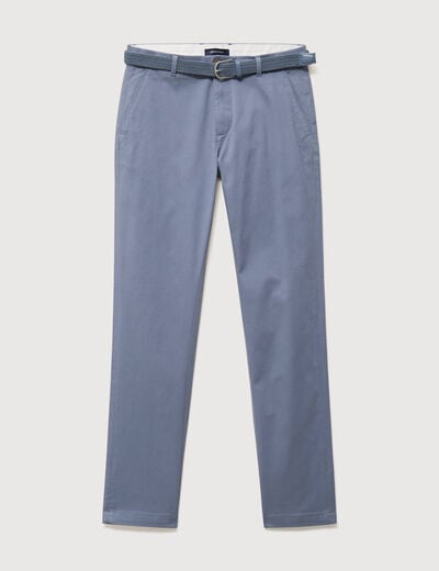 Pantalon straight longueur 32 ceinture bleu gris homme