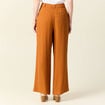 Pantalon large fluide marron femme
