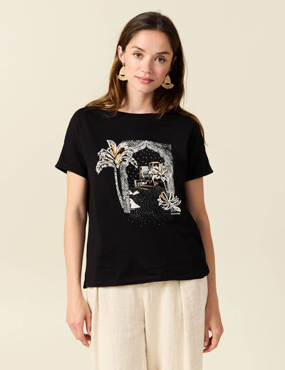 T-shirt éco-responsable noir femme