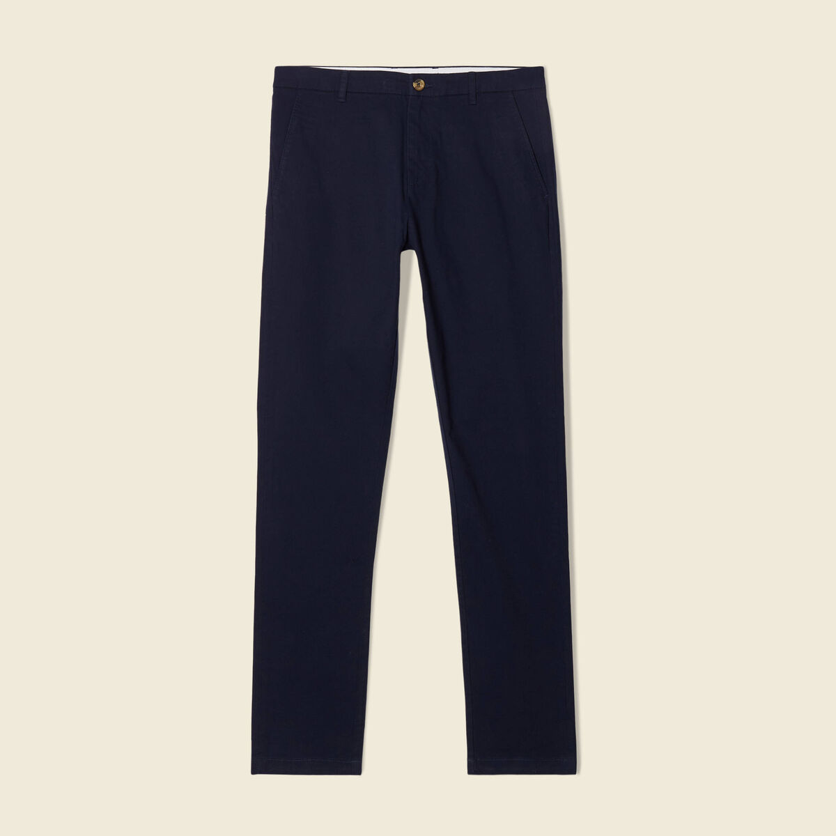 Pantalon chino longueur 32 bleu fonc&eacute; homme