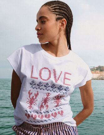 T-shirt en coton blanc femme