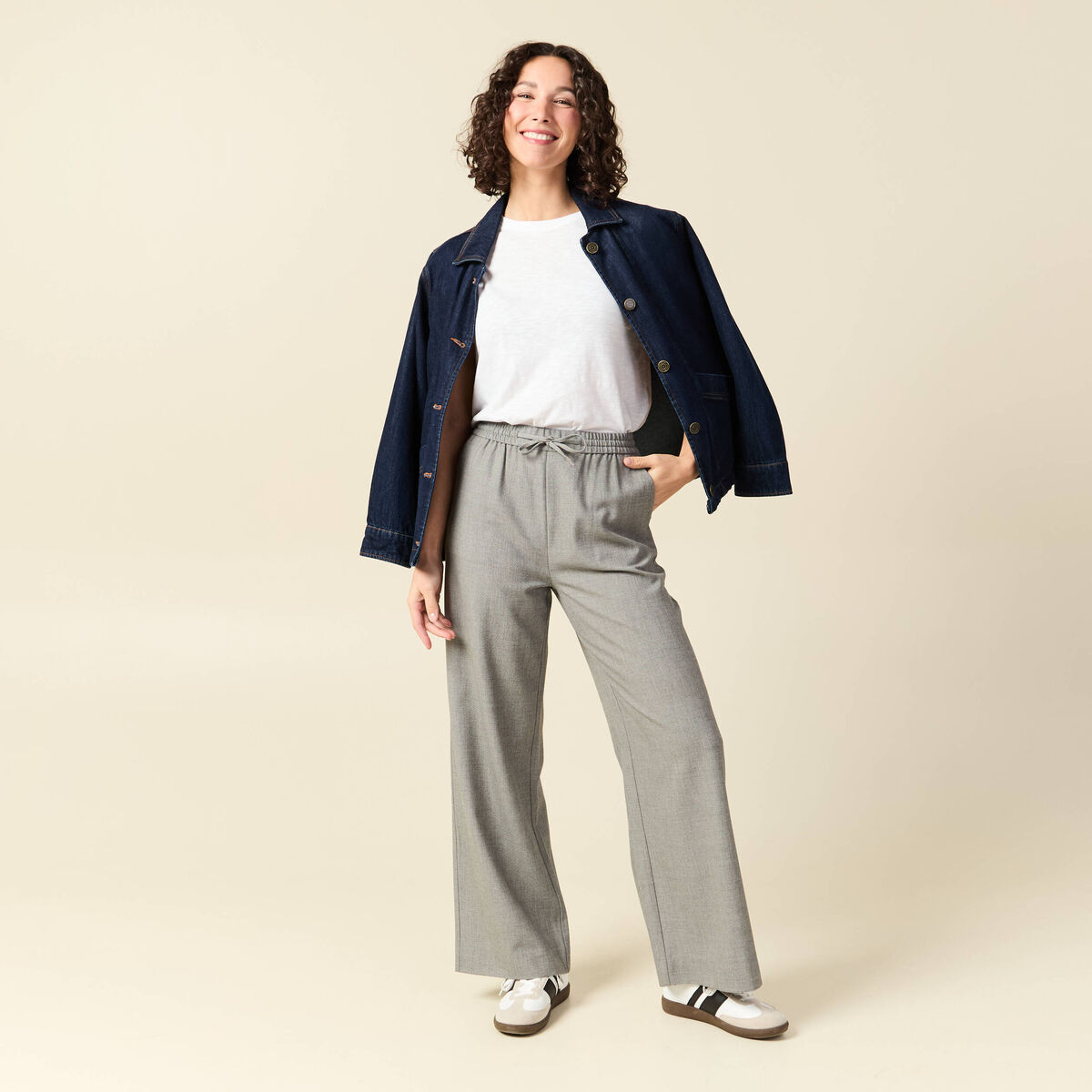 Pantalon Fluide Femme Baggy Été Taille Pantalon Léger Pants de Plage