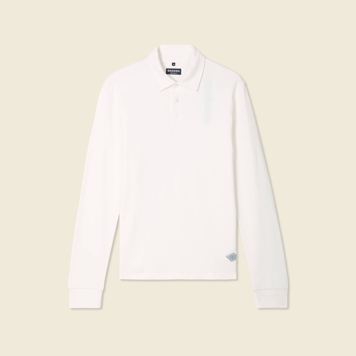 Polo manches longues ecru homme