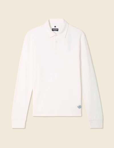 Polo manches longues ecru homme