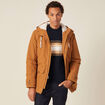 Parka droite à capuche marron homme