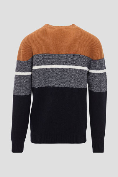 Pull manches longues marron homme