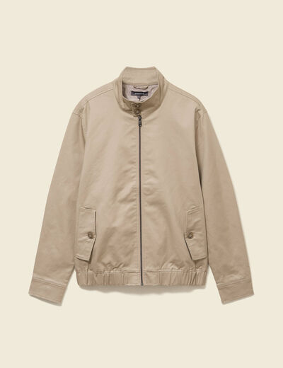 Blouson col montant manches longues beige homme